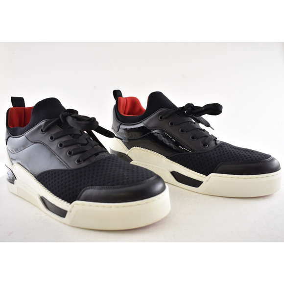 Christian Louboutin Mens Aurelien Flat Black White Neomesh Low Top Sneaker 44 11 - Picture 3 of 12